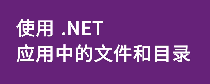 使用 .NET 应用中的文件和目录